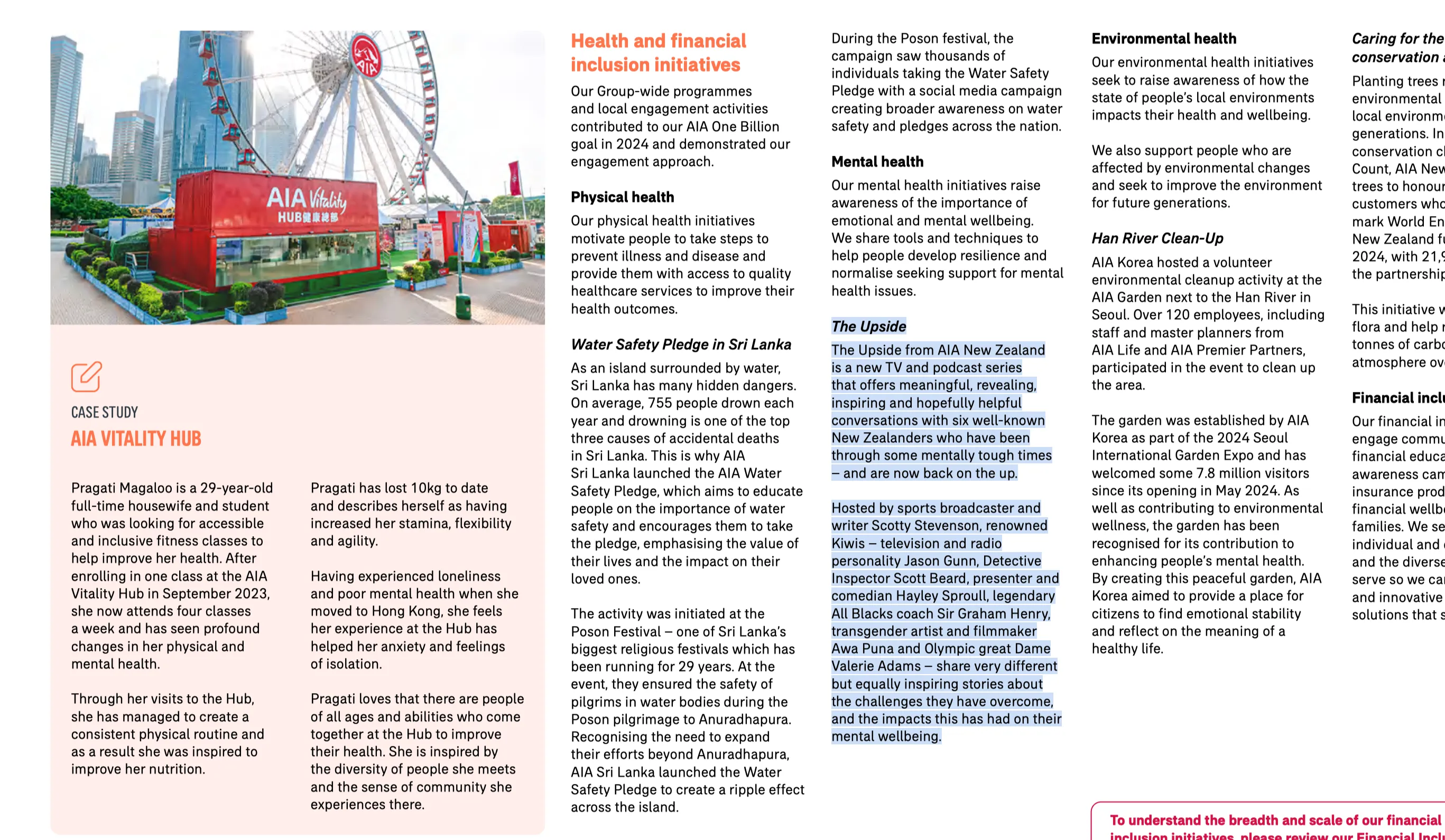 Page 7, Health and Wellness subsection, AIA Group 2024 ESG Report