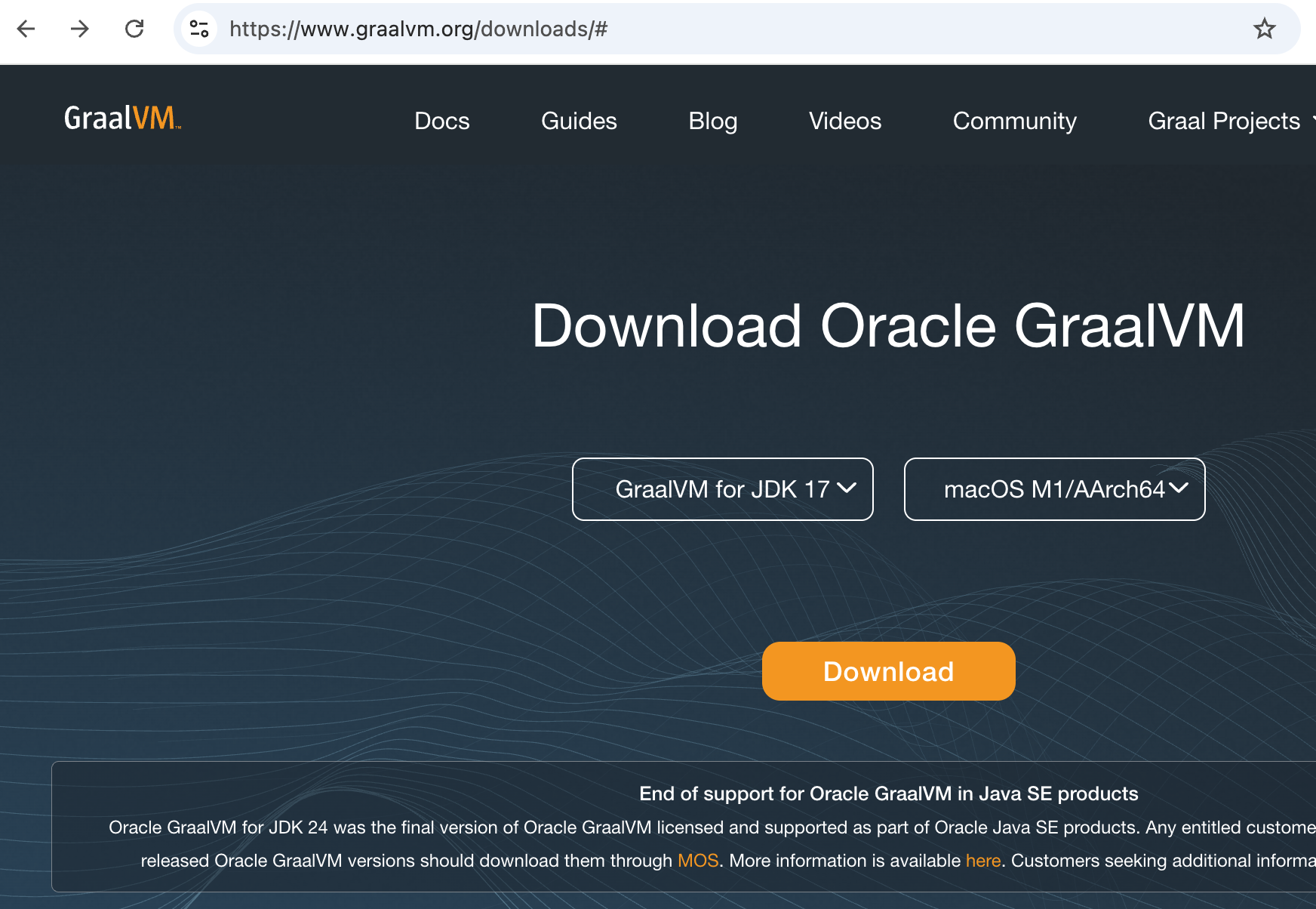 GraalVM download page