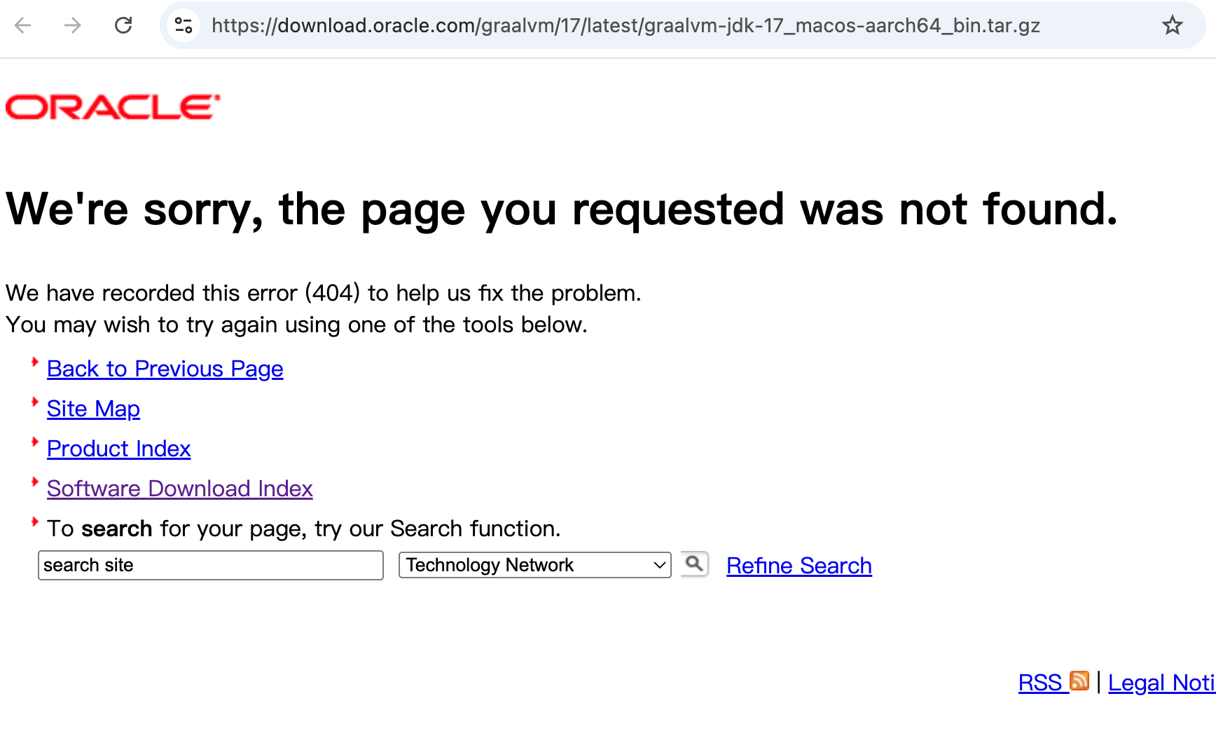 Oracle 404 page
